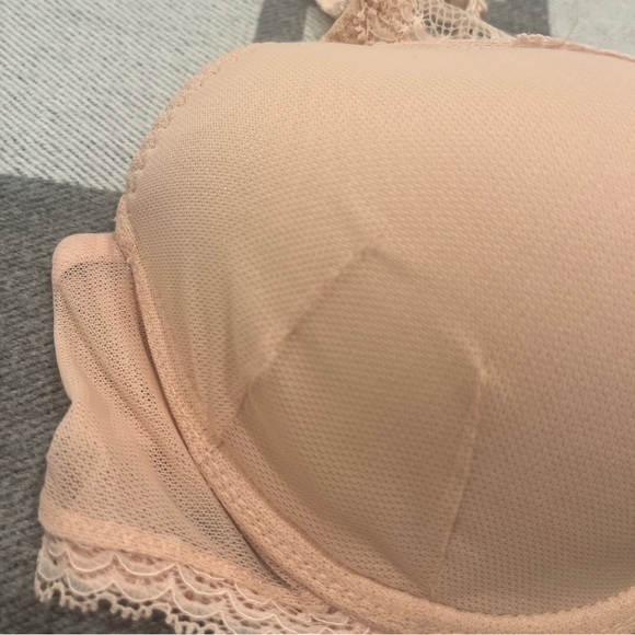 Simone Pérèle Petal Pink Nude Color Lace Detail Padded Push Up T-Shirt Bra 34c - Picture 3 of 12
